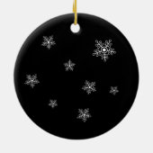 かわいいペンギンパーソナライズされたファミリー セラミックオーナメント (裏面)