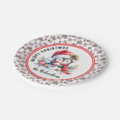 かわいいペンギンパーソナライズされたメリークリスマス ペーパープレート (アングル)