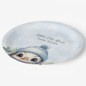 かわいいペンギンブルーボーイウィンターベイビーシャワー ペーパープレート (アングル)