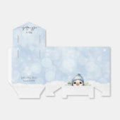 かわいいペンギンブルーボーイベビーシャワー フェイバーボックス (折り畳みなし)