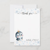 かわいいペンギンプリンセス誕生日Iベビーシャワー サンキューカード (正面)