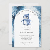 かわいいペンギンベビー外は寒いベイビーシャワー 招待状 (正面)