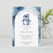 かわいいペンギンベビー外は寒いベイビーシャワー 招待状 (スタンド正面)