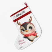 かわいいペンギンラージクリスマスストッキング ラージクリスマスストッキング (裏面 (吊り時))