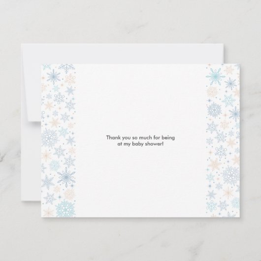 かわいいペンギン冬の赤ちゃんシャワーサンキューカード サンキューカード (裏面)