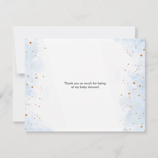 かわいいペンギン冬の赤ちゃんシャワーサンキューカード サンキューカード (裏面)