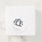 かわいいペンギン冬の赤ちゃんシャワー フェイバータグ (インサイチュ)