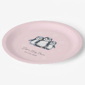 かわいいペンギン冬の赤ちゃんシャワー ペーパープレート (アングル)