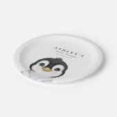 かわいいペンギン冬の赤ちゃんシャワー ペーパープレート (アングル)