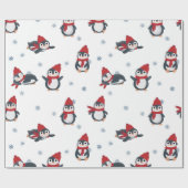 かわいいペンギン冬の鳥の北極動物 ラッピングペーパー (フラット)