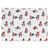 かわいいペンギン冬の鳥の北極動物 ラージペーパーバッグ (裏面)