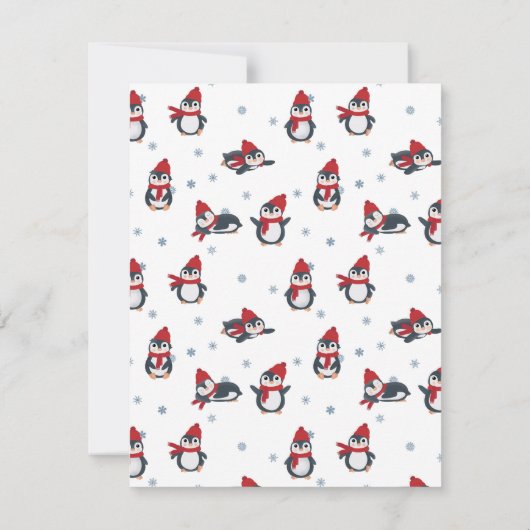 かわいいペンギン冬の鳥アルクティッククリスマス ノートカード (裏面)