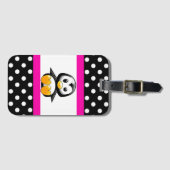 かわいいペンギン及び水玉模様 ラゲッジタグ (正面横)