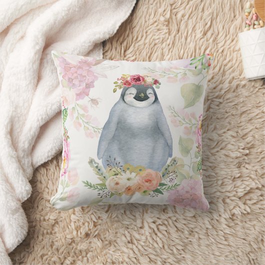 かわいいペンギン娘誕生日ギフト愛ペンギン クッション (ブランケット)