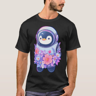 かわいいペンギン宇宙飛行士 Tシャツ