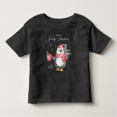 かわいいペンギン家族のクリスマス子供用 トドラーTシャツ (正面)