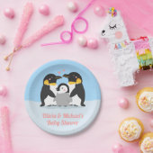 かわいいペンギン家族のベビーシャワーのパーティーの供給 ペーパープレート (パーティー)