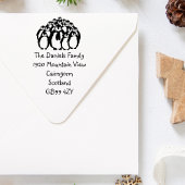 かわいいペンギン家族の新しい住所スタンプ ラバースタンプ