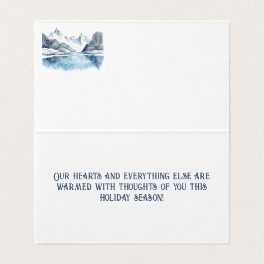 かわいいペンギン家族の暖かいハートクリスマスカード (内部フラット)