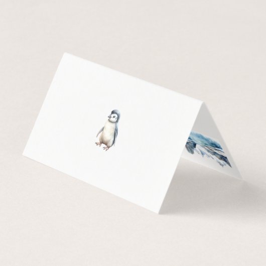 かわいいペンギン家族の暖かいハートクリスマスカード (裏面)