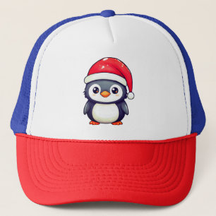 かわいいペンギン居心地の良いサンタハットを着てクリスマス! キャップ