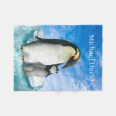 かわいいペンギン愛好家を追加文字ユニセックスベビー フリースブランケット (正面(横))