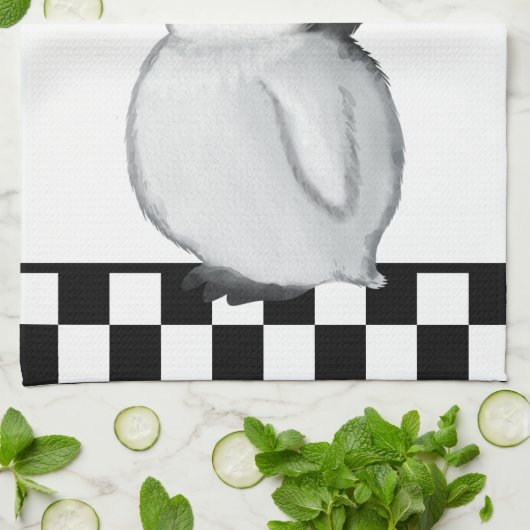 かわいいペンギン愛好家を追加文字 キッチンタオル (折り畳み)