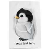 かわいいペンギン愛好家パーティー ミディアムペーパーバッグ (正面)