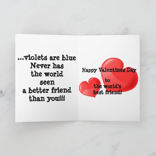 かわいいペンギン最高のフレンドバレンタインのグリーティングカード シーズンカード (内部)