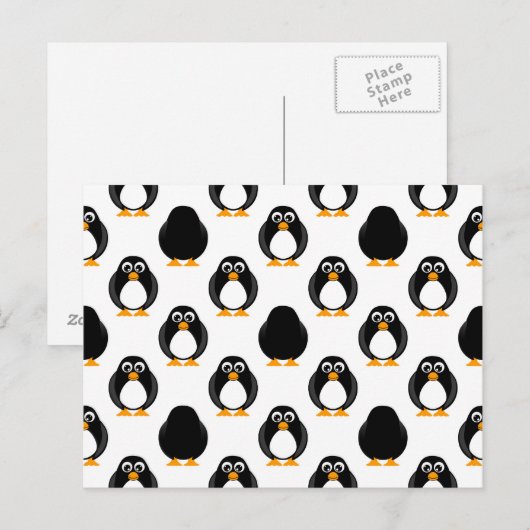 かわいいペンギン柄 ポストカード (正面/裏面)