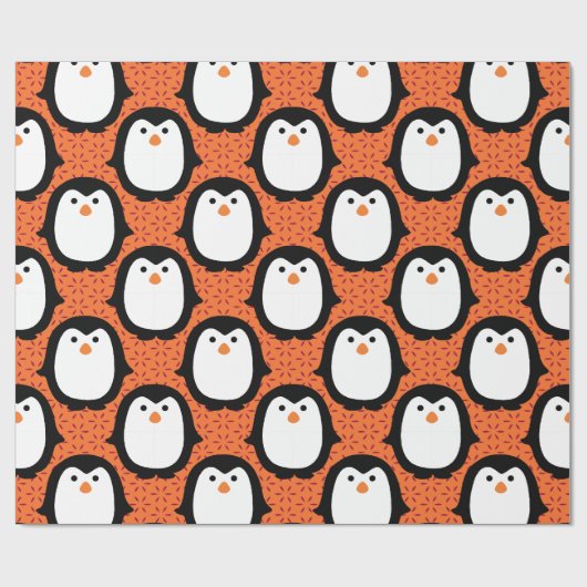 かわいいペンギン柄 ラッピングペーパー (フラット)