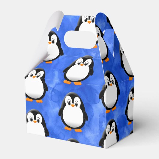 かわいいペンギン漫画の青い水色 フェイバーボックス (裏面サイド)