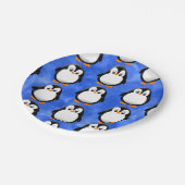 かわいいペンギン漫画の青い水色 ペーパープレート (アングル)