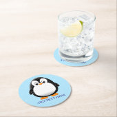 かわいいペンギン漫画カスタム冬 ラウンドペーパーコースター (インサイチュ)