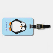 かわいいペンギン漫画カスタム冬 ラゲッジタグ (正面横)