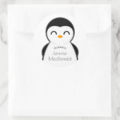 かわいいペンギン蔵書票のベビー本 ラウンドシール (バッグ)