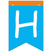 かわいいペンギン誕生日バンティングフラグ/バナー バンティングフラッグ (第1の旗)