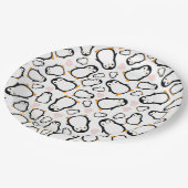 かわいいペンギン赤ちゃんシャワーピンクの少女 ペーパープレート (アングル)