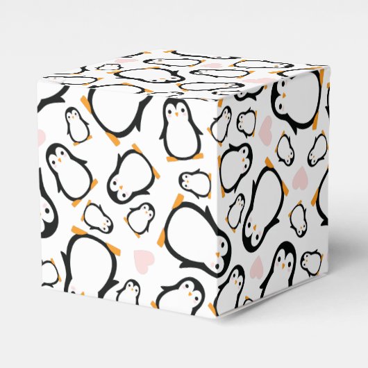 かわいいペンギン赤ちゃんシャワーブルーボーイ フェイバーボックス (正面サイド)