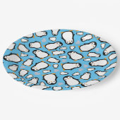 かわいいペンギン赤ちゃんシャワーブルーボーイ ペーパープレート (アングル)