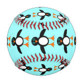 かわいいペンギン野球 野球ボール (裏面)