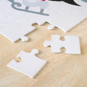 かわいいペンギン雪のシーン – メリークリスマスキッズ ジグソーパズル (側面)