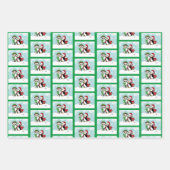 かわいいペンギン雪フクロウの友情 ラッピングペーパーシート (正面2)