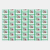 かわいいペンギン雪フクロウの友情 ラッピングペーパーシート (正面)