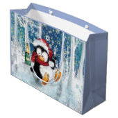 かわいいペンギン面白いクリスマス ギフトバッグ (裏面アングル)