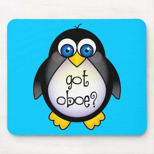 かわいいペンギン音楽によって得られるOboe マウスパッド (正面)