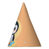 かわいいペンギン顔サファリ動物園の氷の誕生日パーティー パーティーハット (右)