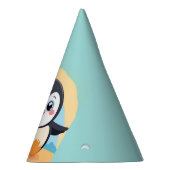 かわいいペンギン顔サファリ動物園の氷の誕生日パーティー パーティーハット (右)