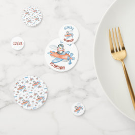 かわいいペンギン飛行機パーソナライズされた紙吹雪 コンフェッティ