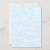 かわいいペンギン飛行機ブルー1歳の誕生日招待状 招待状 (裏面)